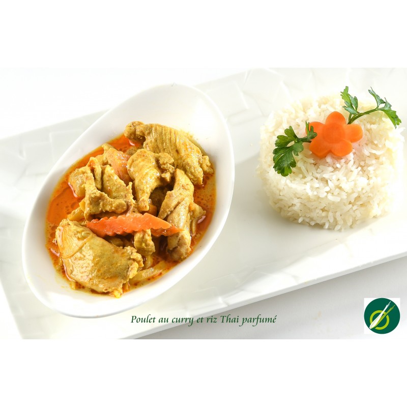 Curry de Poulet, Riz parfumé Légumes fondants